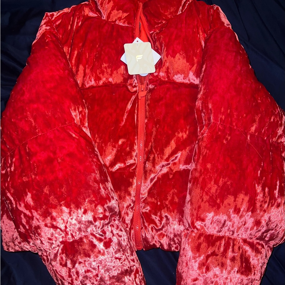 Fabletics Vibrant Red Velvet Jacket